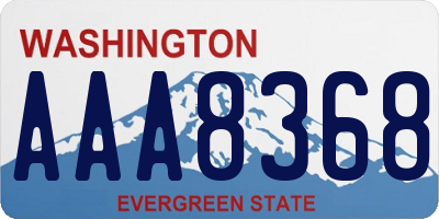 WA license plate AAA8368