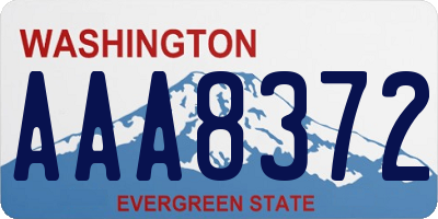 WA license plate AAA8372