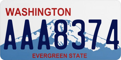 WA license plate AAA8374