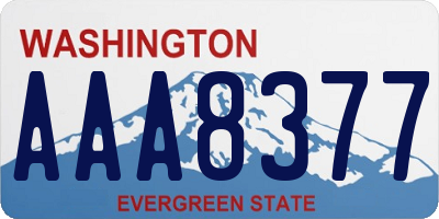 WA license plate AAA8377