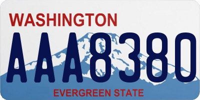 WA license plate AAA8380