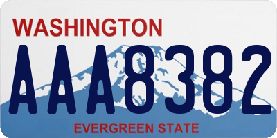 WA license plate AAA8382