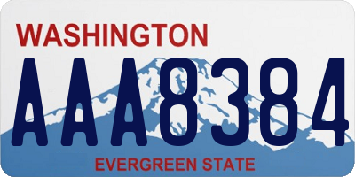 WA license plate AAA8384
