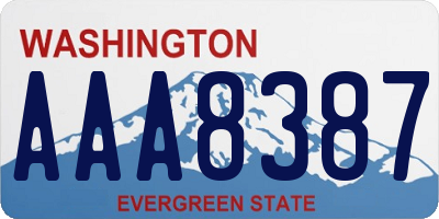 WA license plate AAA8387