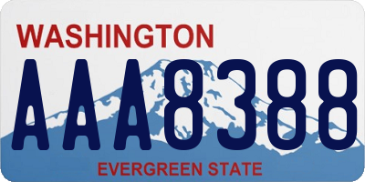 WA license plate AAA8388