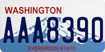 WA license plate AAA8390