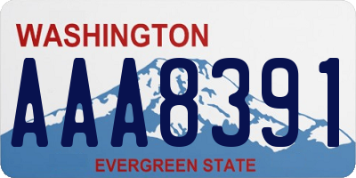 WA license plate AAA8391