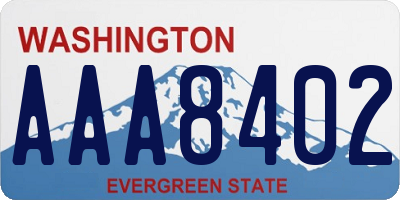 WA license plate AAA8402