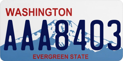 WA license plate AAA8403