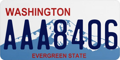 WA license plate AAA8406