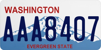 WA license plate AAA8407