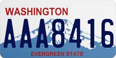 WA license plate AAA8416