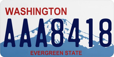 WA license plate AAA8418