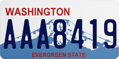 WA license plate AAA8419