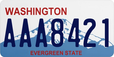 WA license plate AAA8421