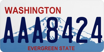 WA license plate AAA8424