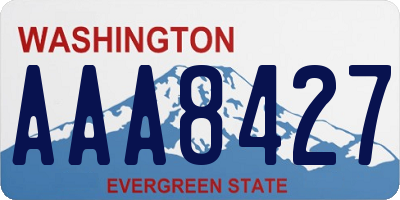 WA license plate AAA8427