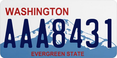 WA license plate AAA8431