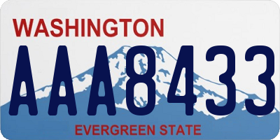 WA license plate AAA8433