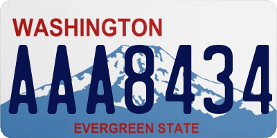 WA license plate AAA8434