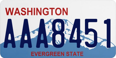 WA license plate AAA8451