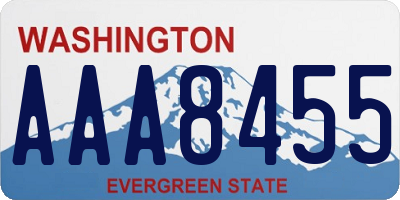 WA license plate AAA8455