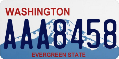 WA license plate AAA8458