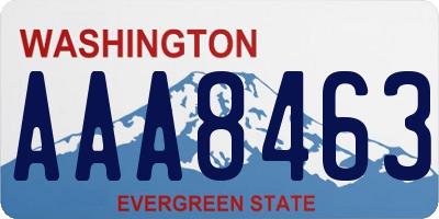 WA license plate AAA8463