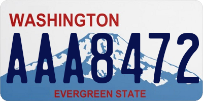 WA license plate AAA8472