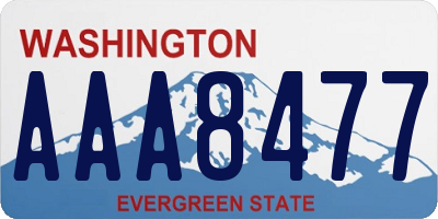 WA license plate AAA8477