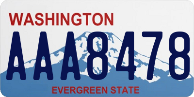 WA license plate AAA8478