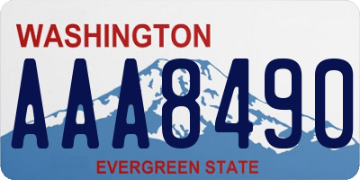 WA license plate AAA8490