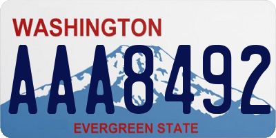 WA license plate AAA8492