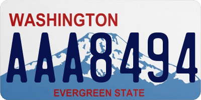 WA license plate AAA8494