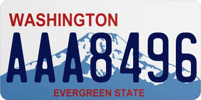 WA license plate AAA8496
