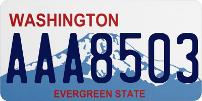 WA license plate AAA8503