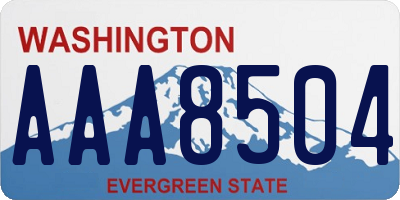 WA license plate AAA8504