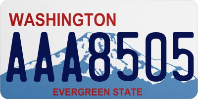 WA license plate AAA8505