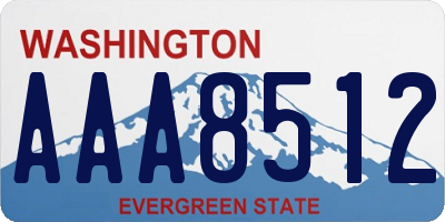 WA license plate AAA8512