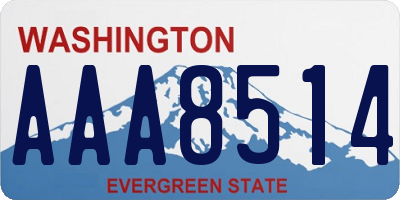 WA license plate AAA8514