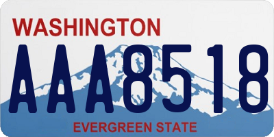 WA license plate AAA8518