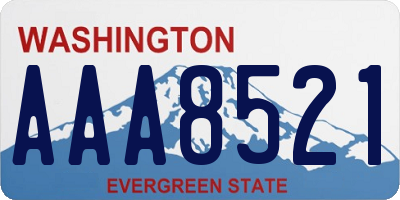 WA license plate AAA8521