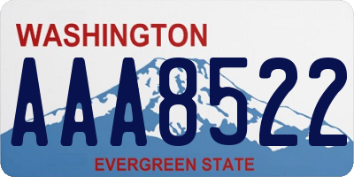 WA license plate AAA8522