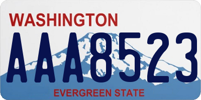 WA license plate AAA8523