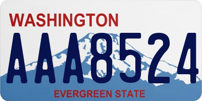 WA license plate AAA8524