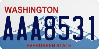 WA license plate AAA8531