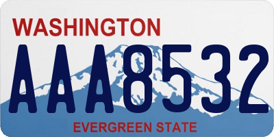 WA license plate AAA8532