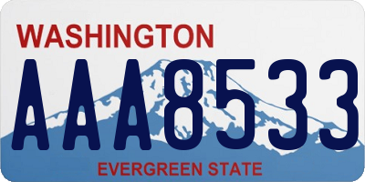 WA license plate AAA8533