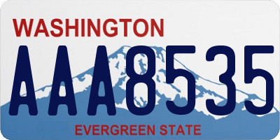 WA license plate AAA8535