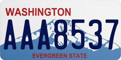 WA license plate AAA8537